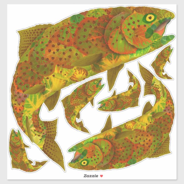 Aspen Leaf Rainbow Trout 6 (Sheet)