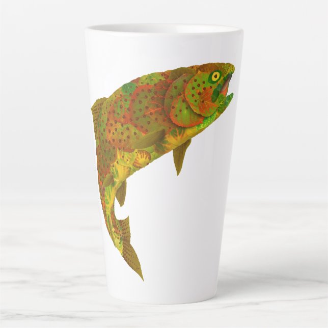 Aspen Leaf Rainbow Trout 6 Latte Mug (Front)