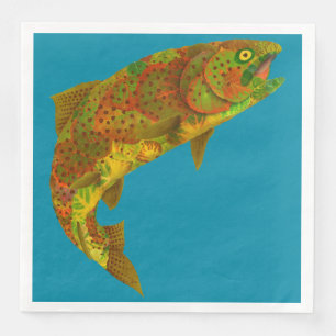 Aspen Leaf Rainbow Trout 6 Napkin