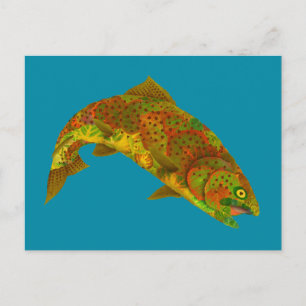 Aspen Leaf Rainbow Trout 6 Postcard