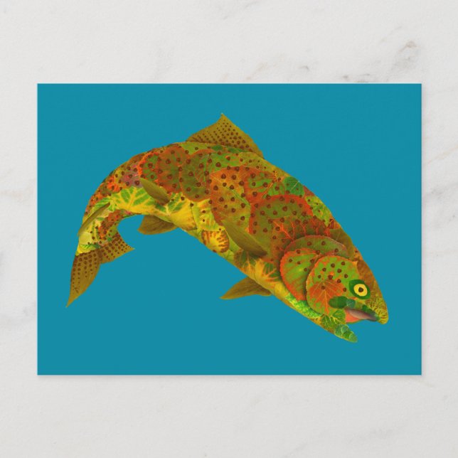 Aspen Leaf Rainbow Trout 6 Postcard (Front)
