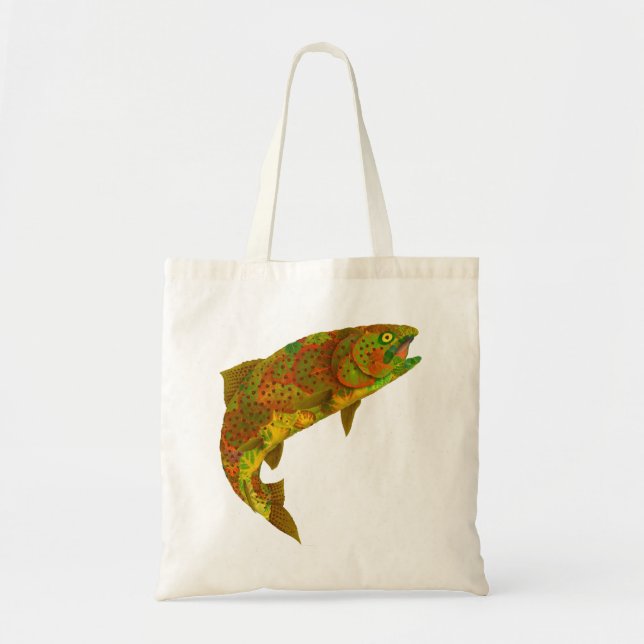 Aspen Leaf Rainbow Trout 6 Tote Bag (Front)