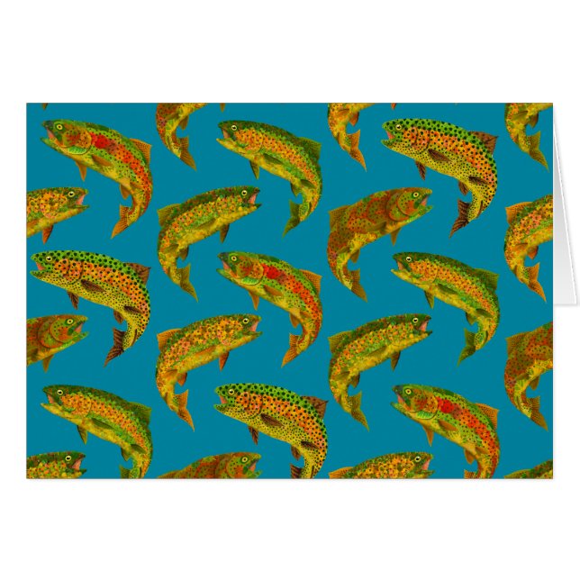 Aspen Leaf Rainbow Trout Seamless Pattern 2018 (Front Horizontal)