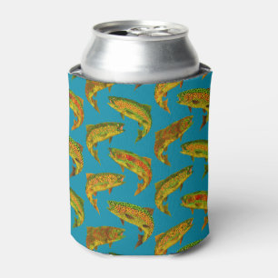 Aspen Leaf Rainbow Trout Seamless Pattern 2018 Can Cooler