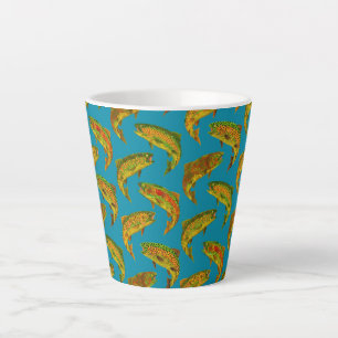 Aspen Leaf Rainbow Trout Seamless Pattern 2018 Latte Mug