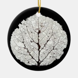 Aspen Leaf Skeleton 1 Ceramic Ornament