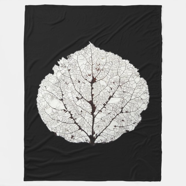 Aspen Leaf Skeleton 1 Fleece Blanket (Front)