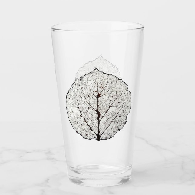 Aspen Leaf Skeleton 1 Glass (Front)