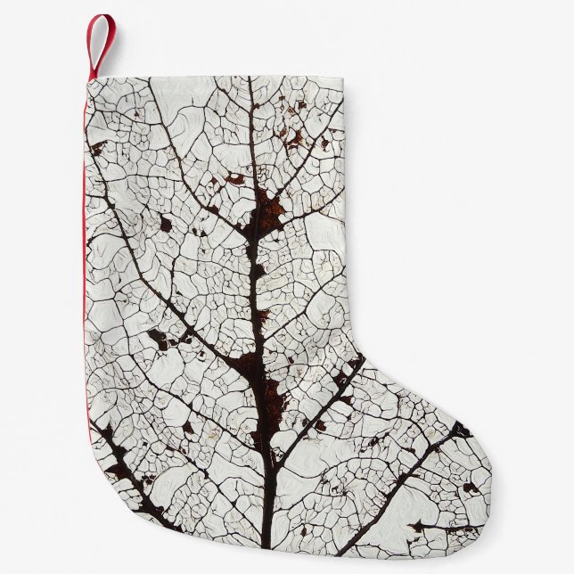 Aspen Leaf Skeleton 1 Small Christmas Stocking (Front)