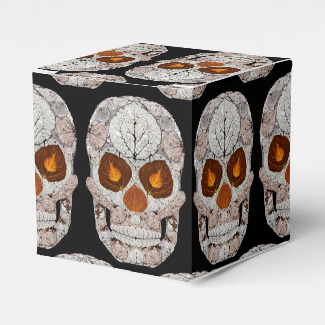 Aspen Leaf Skull 11 Favour Box (Front Side)