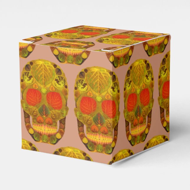 Aspen Leaf Skull 12 Favour Box (Front Side)