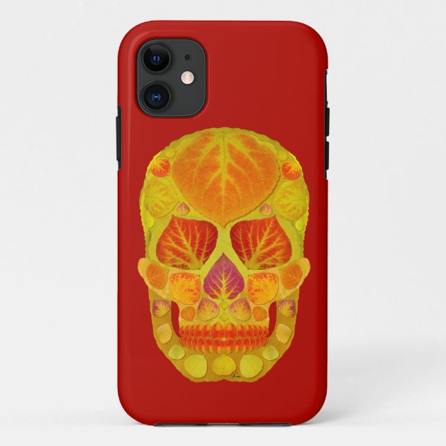Aspen Leaf Skull 13 Case-Mate iPhone Case (Back)