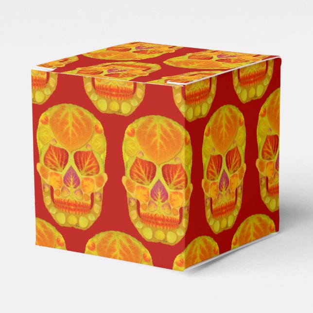 Aspen Leaf Skull 13 Favour Box (Front Side)