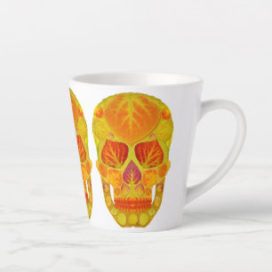 Aspen Leaf Skull 13 Latte Mug