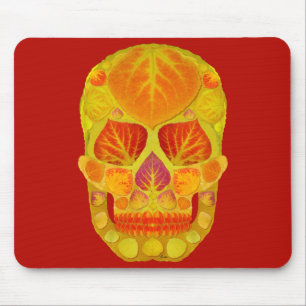 Aspen Leaf Skull 13 Mouse Pad