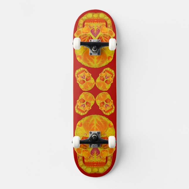 Aspen Leaf Skull 13 Skateboard (Front)