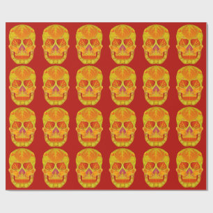 Aspen Leaf Skull 13 Wrapping Paper