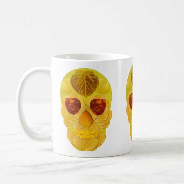 Aspen Leaf Skull 1 Coffee Mug (Left)