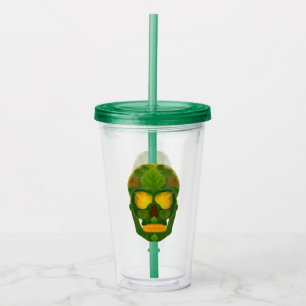 Aspen Leaf Skull 9 Acrylic Tumbler