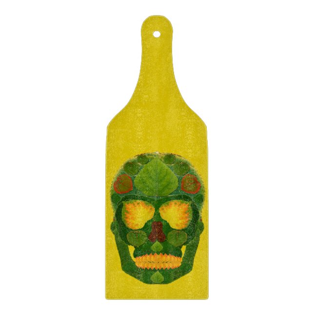 Aspen Leaf Skull 9 Cutting Board (Front)