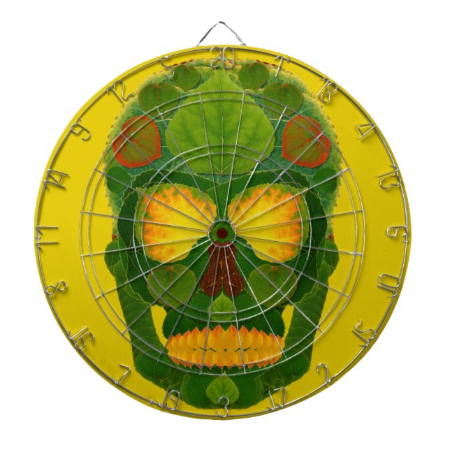 Aspen Leaf Skull 9 Dartboard (Front)