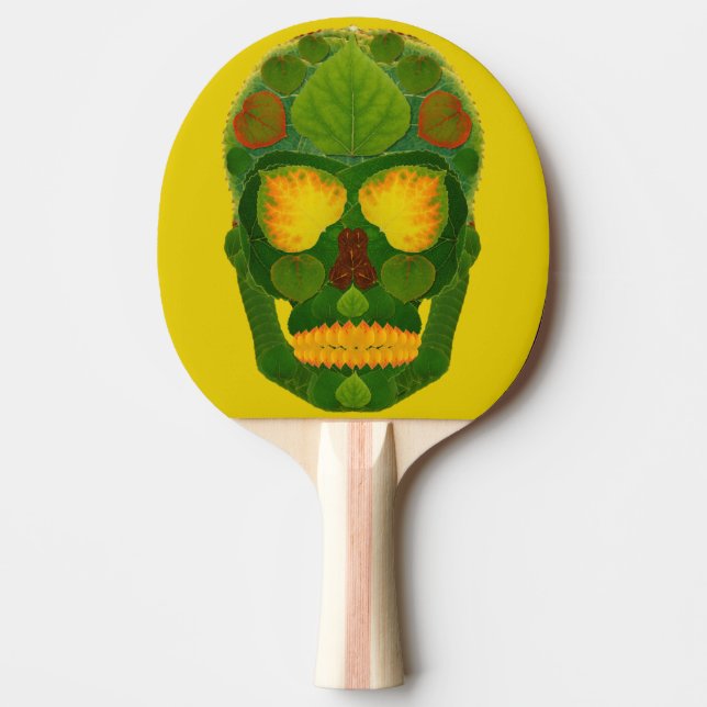 Aspen Leaf Skull 9 Ping Pong Paddle (Front)