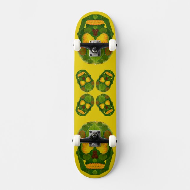 Aspen Leaf Skull 9 Skateboard (Front)