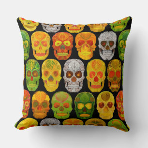 Aspen Leaf Skulls seamless pattern 2018 Cushion