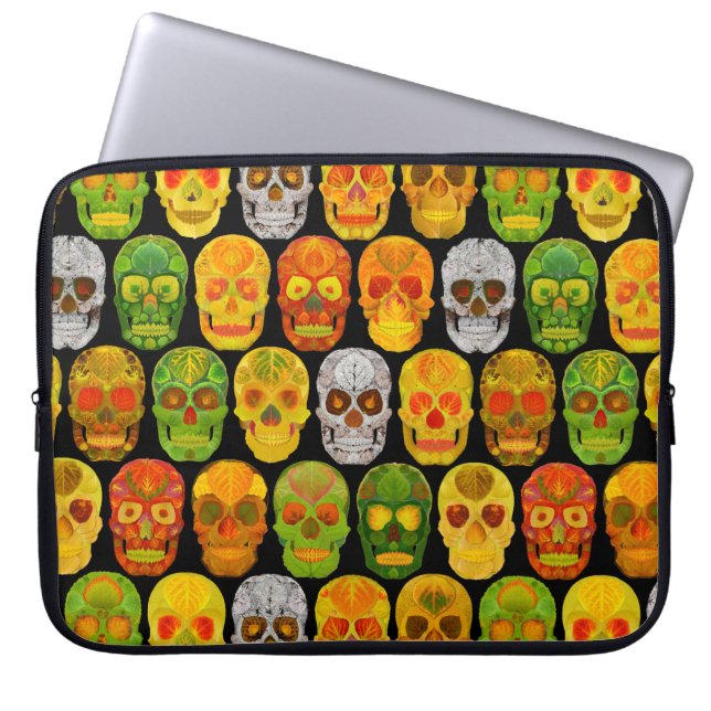 Aspen Leaf Skulls seamless pattern 2018 Laptop Sleeve (Front)