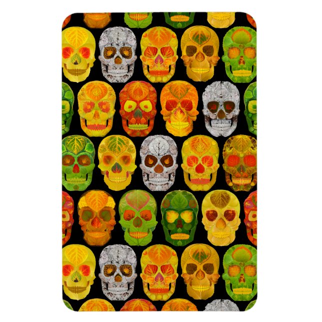 Aspen Leaf Skulls seamless pattern 2018 Magnet (Vertical)