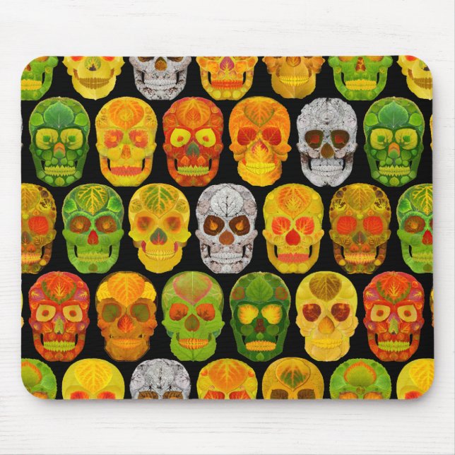 Aspen Leaf Skulls seamless pattern 2018 Mouse Pad (Front)