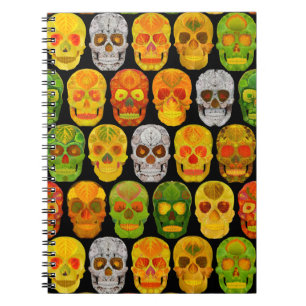 Aspen Leaf Skulls seamless pattern 2018 Notebook