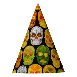 Aspen Leaf Skulls seamless pattern 2018 Party Hat