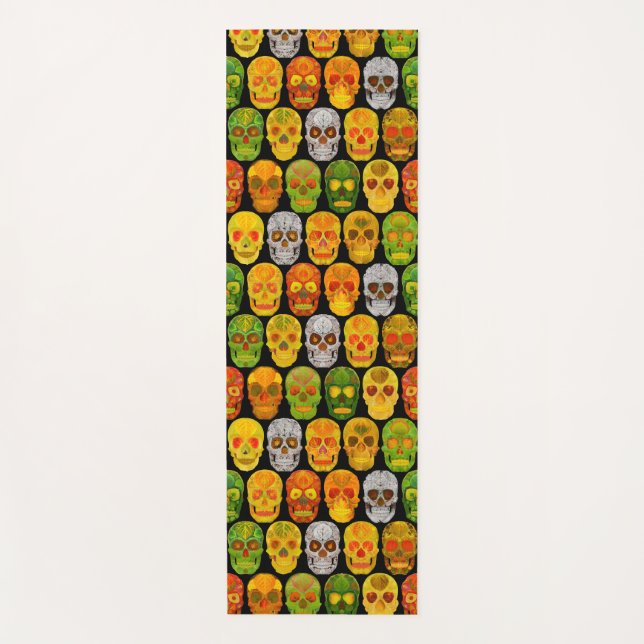 Aspen Leaf Skulls seamless pattern 2018 Yoga Mat (Front)