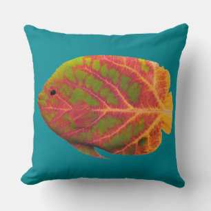 Aspen Leaf Tropical Fish 1 Cushion