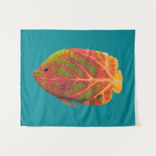 Aspen Leaf Tropical Fish 1 Tapestry