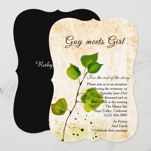 Aspen Leaves Casual Reception Invitation (Front/Back)