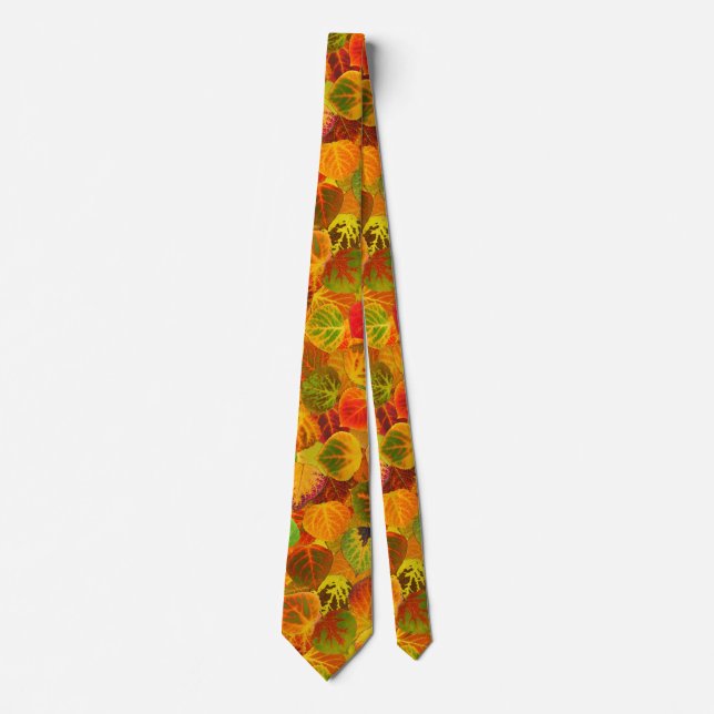 Aspen Leaves Collage Solid Medley 1 Tie (Front)