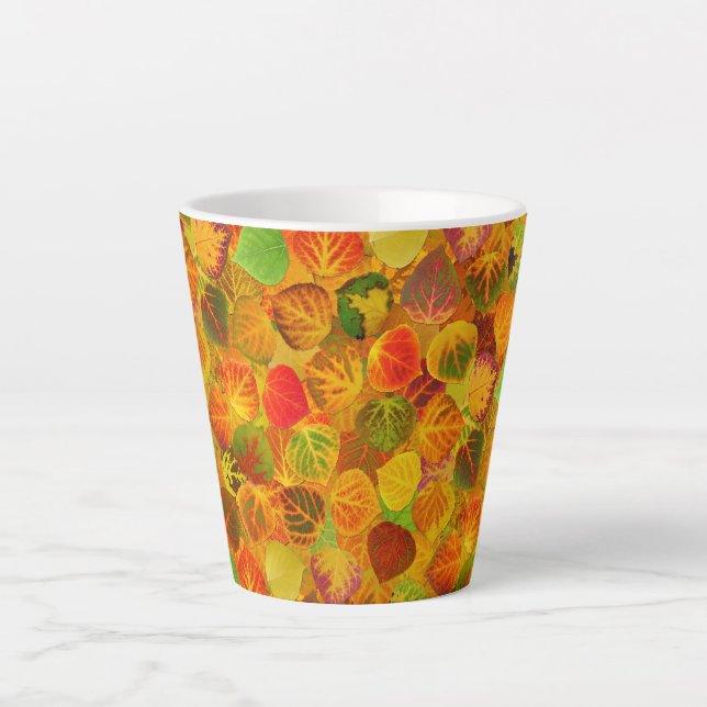 Aspen Leaves collage solid medley seamless 1 Latte Mug (Front)