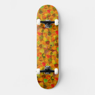 Aspen Leaves collage solid medley seamless 1 Skateboard
