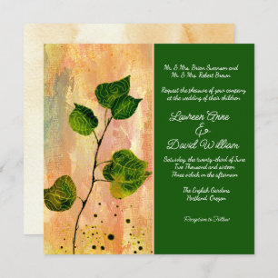 Aspen Leaves Custom Wedding Invitation