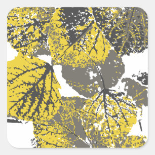 aspen leaves square sticker