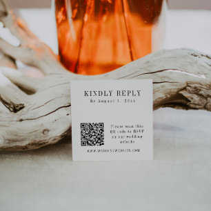 ASPEN Modern Minimalist QR Code RSVP Square Card