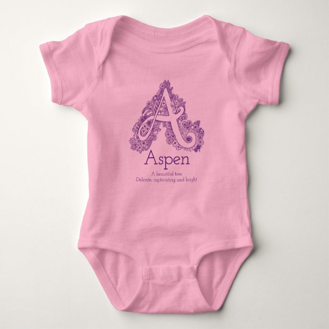 Aspen name and meaning baby girls clothing baby bodysuit (Front)
