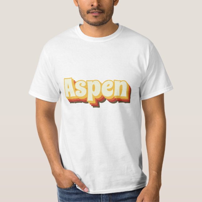 Aspen Retro Vintage Text T-Shirt (Front)