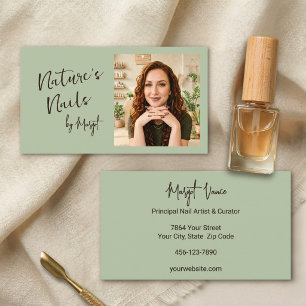 Aspen Sage Natural Nails Artist Salon Owner Photo Business Card