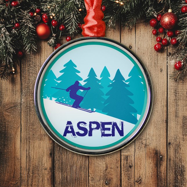 Aspen Ski Circle Metal Ornament (Creator Uploaded)