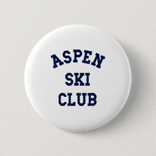 Aspen ski club colorado ski mountain travel skier 6 cm round badge
