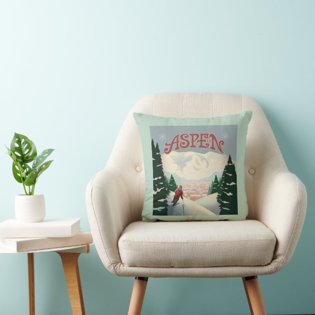 Aspen Skier | Colorado Cushion (Chair)