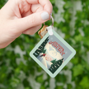 Aspen Skier   Colorado Key Ring